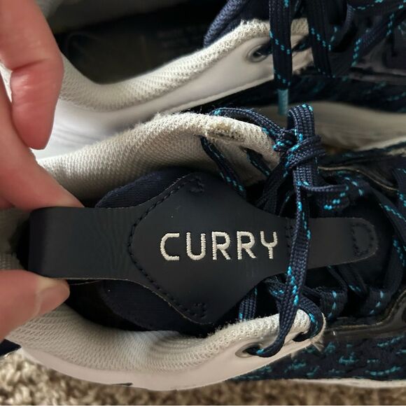 Under Armour Team Curry Flow 9 Basketball Shoes Navy/White Size Men's 7 W 8.5 - Picture 11 of 13